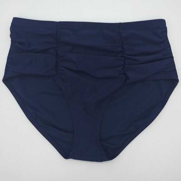 Raisins Curve Pleated Bikini Bottom, Navy 18W, NWT - Picture 1 of 5